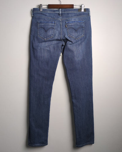 Levis Slim Fit Navy Blue Washed Jeans
