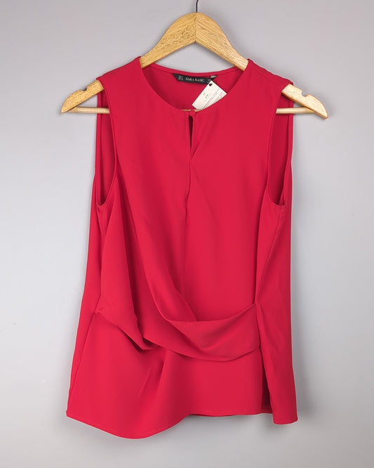 Zara Red Date Night Top