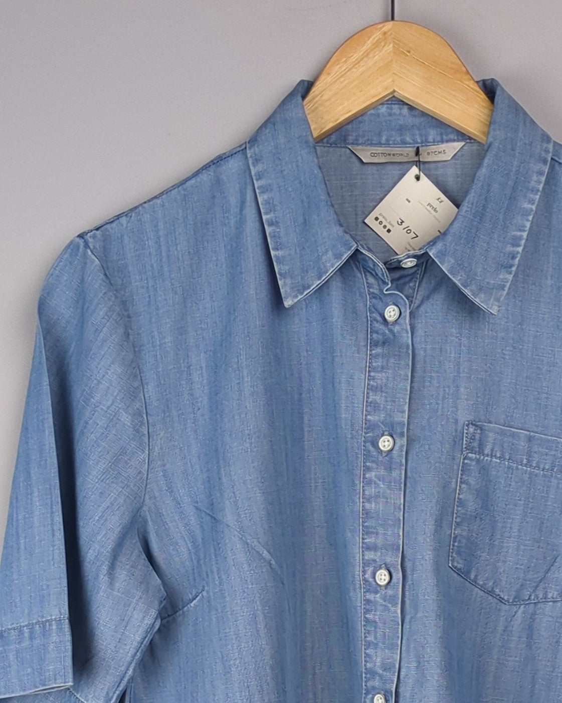 Cotton World Blue Denim Shirt