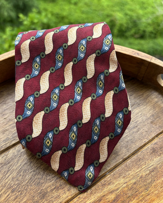 Dillards Wine Graphic Silk Necktie