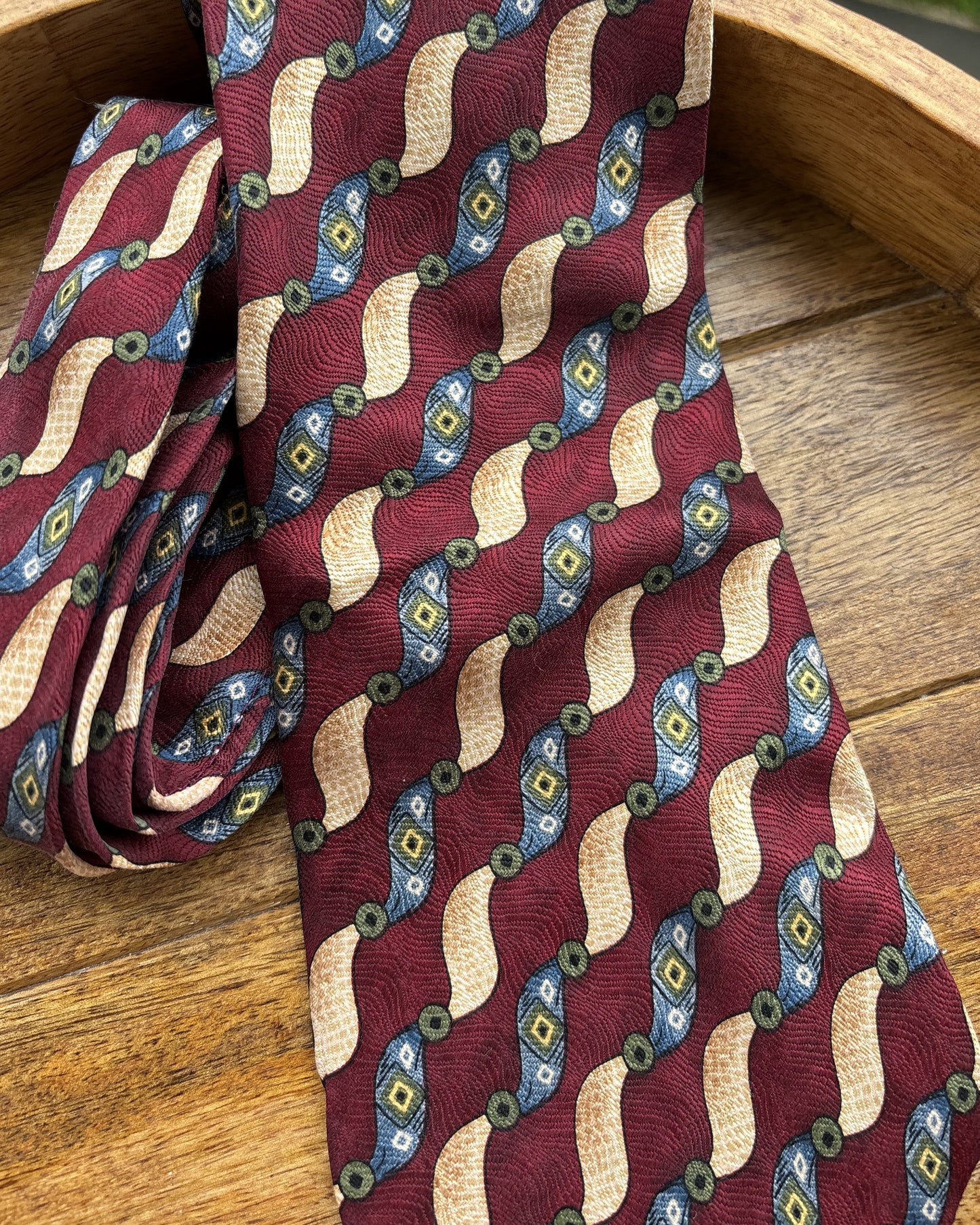Dillards Wine Graphic Silk Necktie