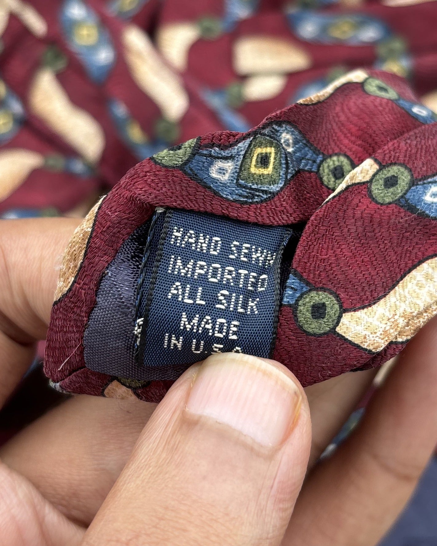Dillards Wine Graphic Silk Necktie