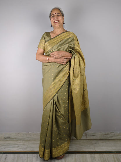 Green Graphic Saree