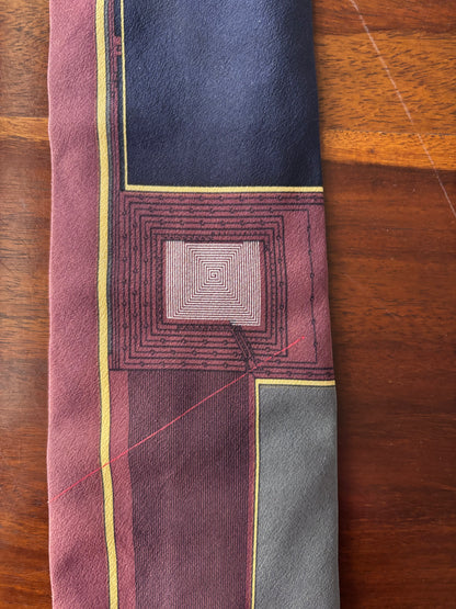 Frank Lloyd Wright Silk Tie (Made in Italy) – Vintage Geometric Design
