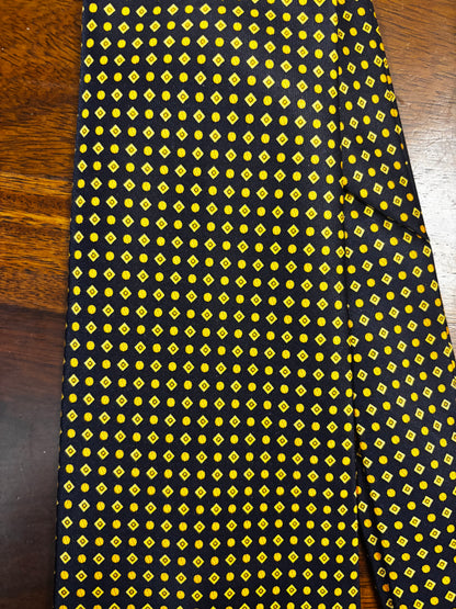 Vintage René Chagal Handmade Silk Tie – Navy & Gold Dot