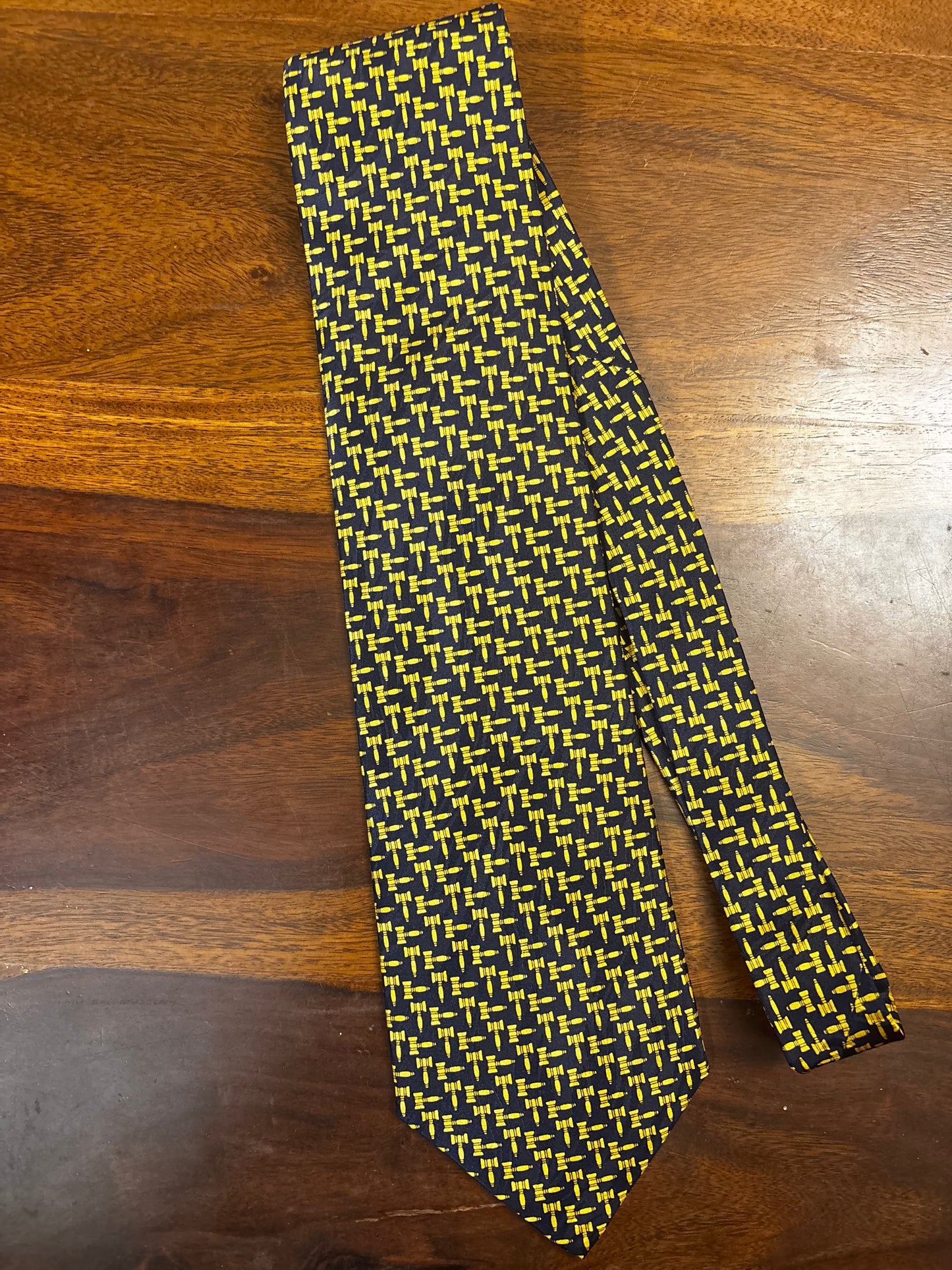 Vintage Museum Artifacts All Silk Tie – Gavel Print