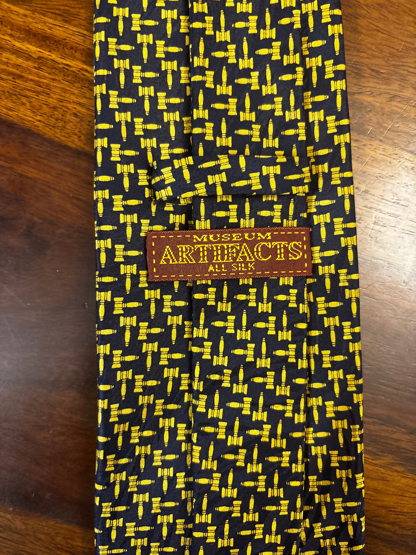 Vintage Museum Artifacts All Silk Tie – Gavel Print