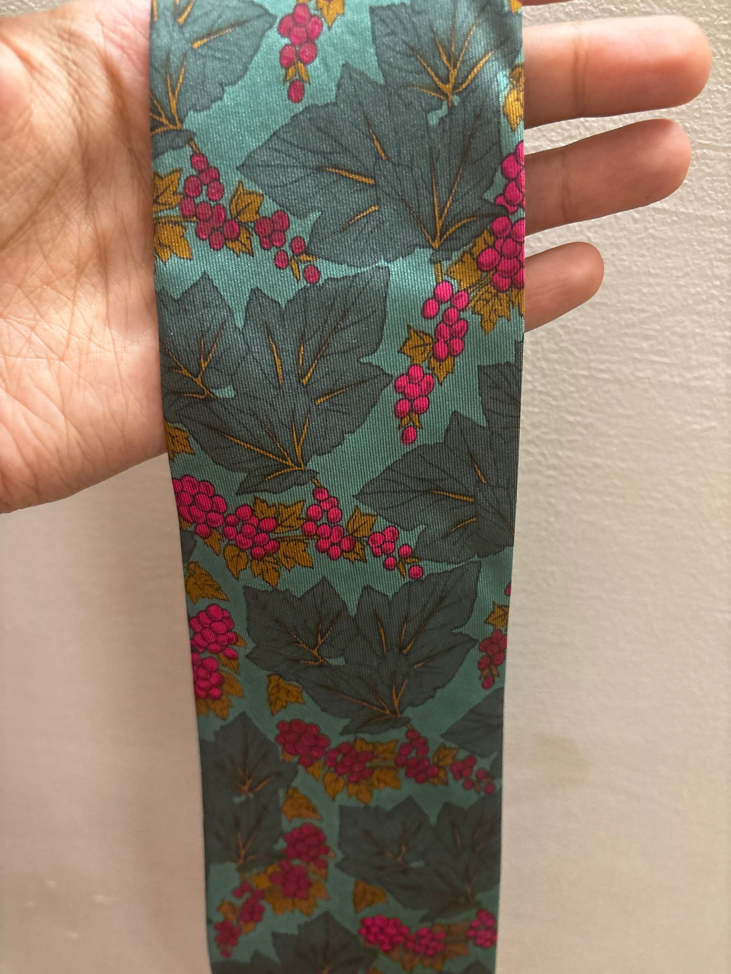 Vintage François de Reix Silk Tie (Made in France) - Grapevine Print