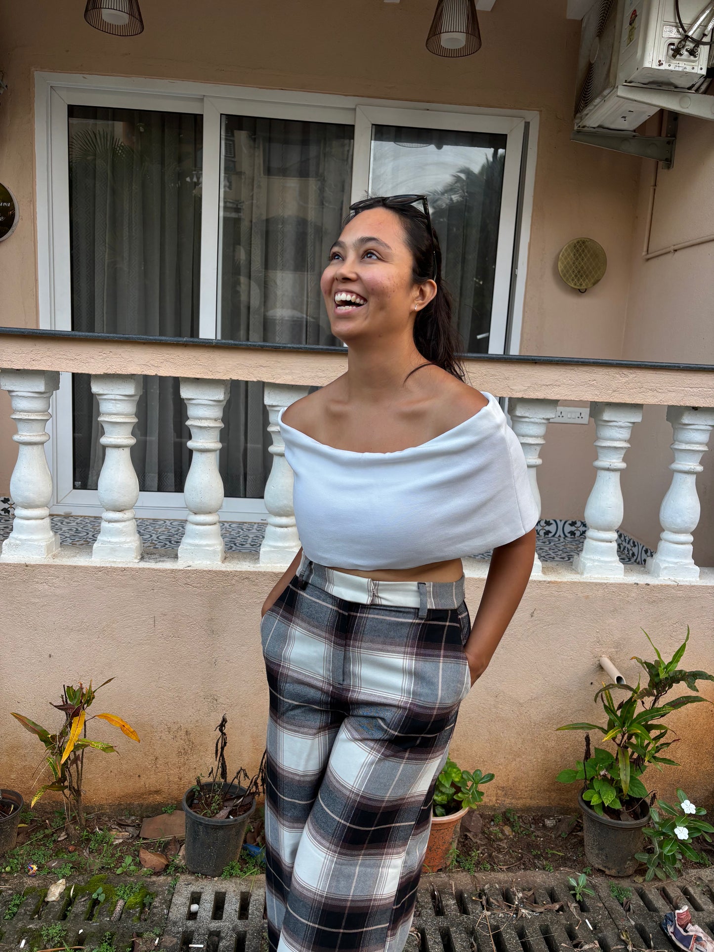 Zara White Off-Shoulder Top