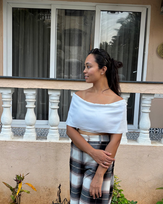 Zara White Off-Shoulder Top
