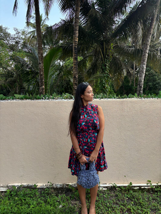 Saloni Blue Sleeveless Dress