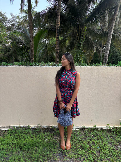 Saloni Blue Sleeveless Dress