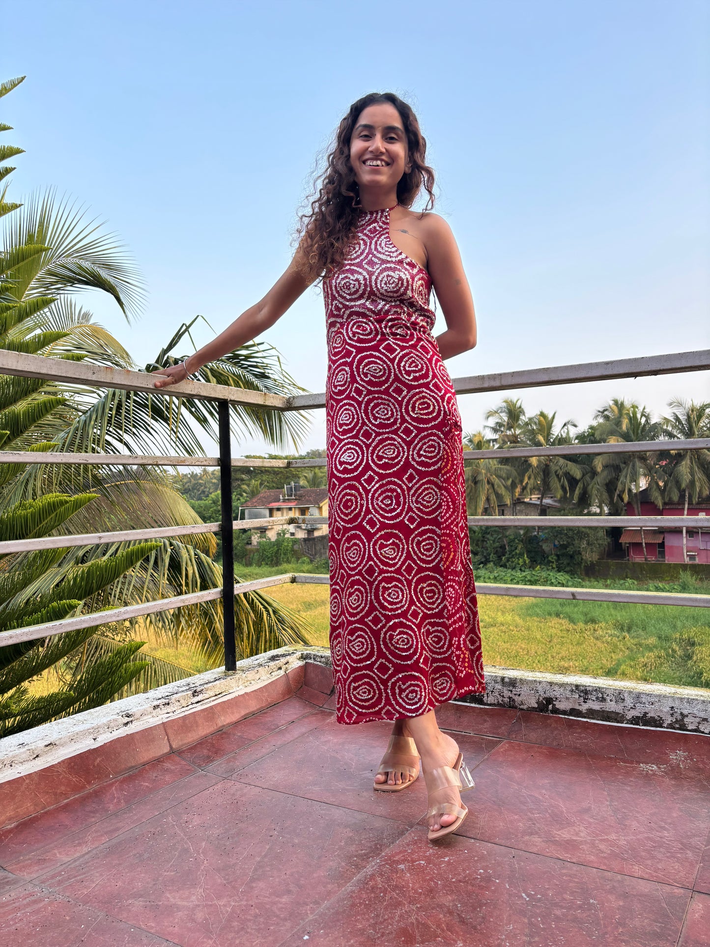 Malini Ramani Wine Sequin Dress