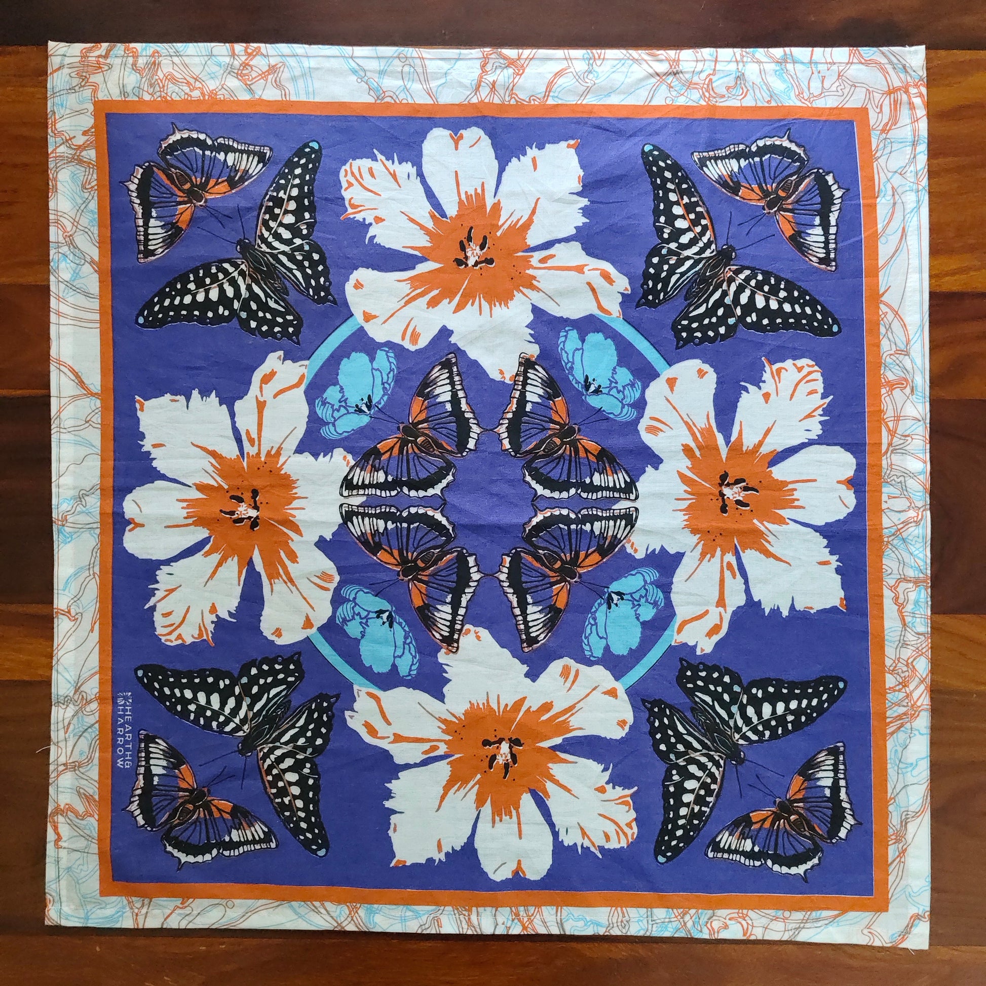 Prelo Bandana with butterfly and flower pattern print