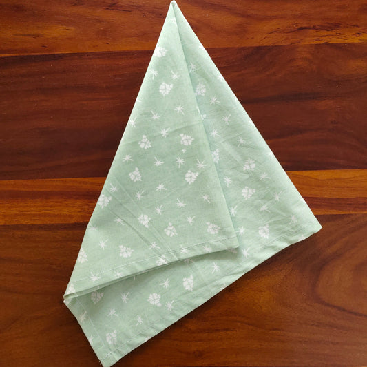 Prelo Bandana in mint freen with tiny white floral motif
