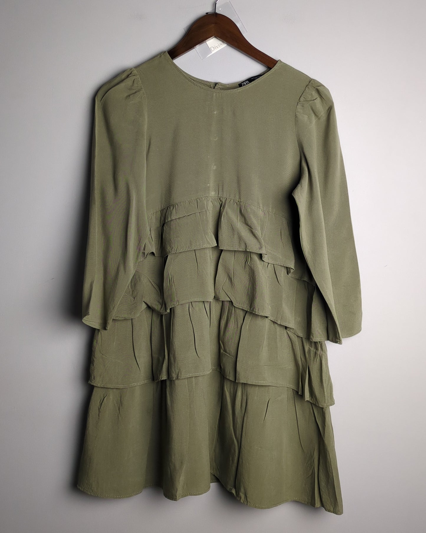Zara Green Ruffle Blouse