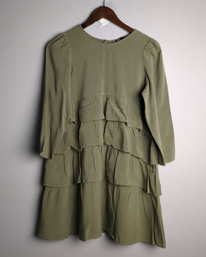 Zara Green Ruffle Blouse