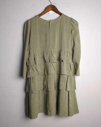 Zara Green Ruffle Blouse