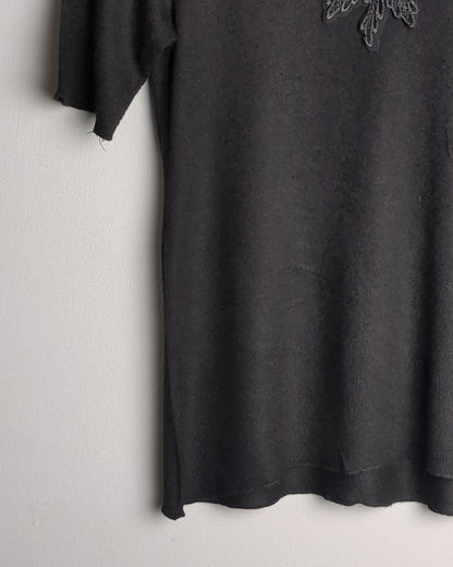 Zara Black Embellished Top