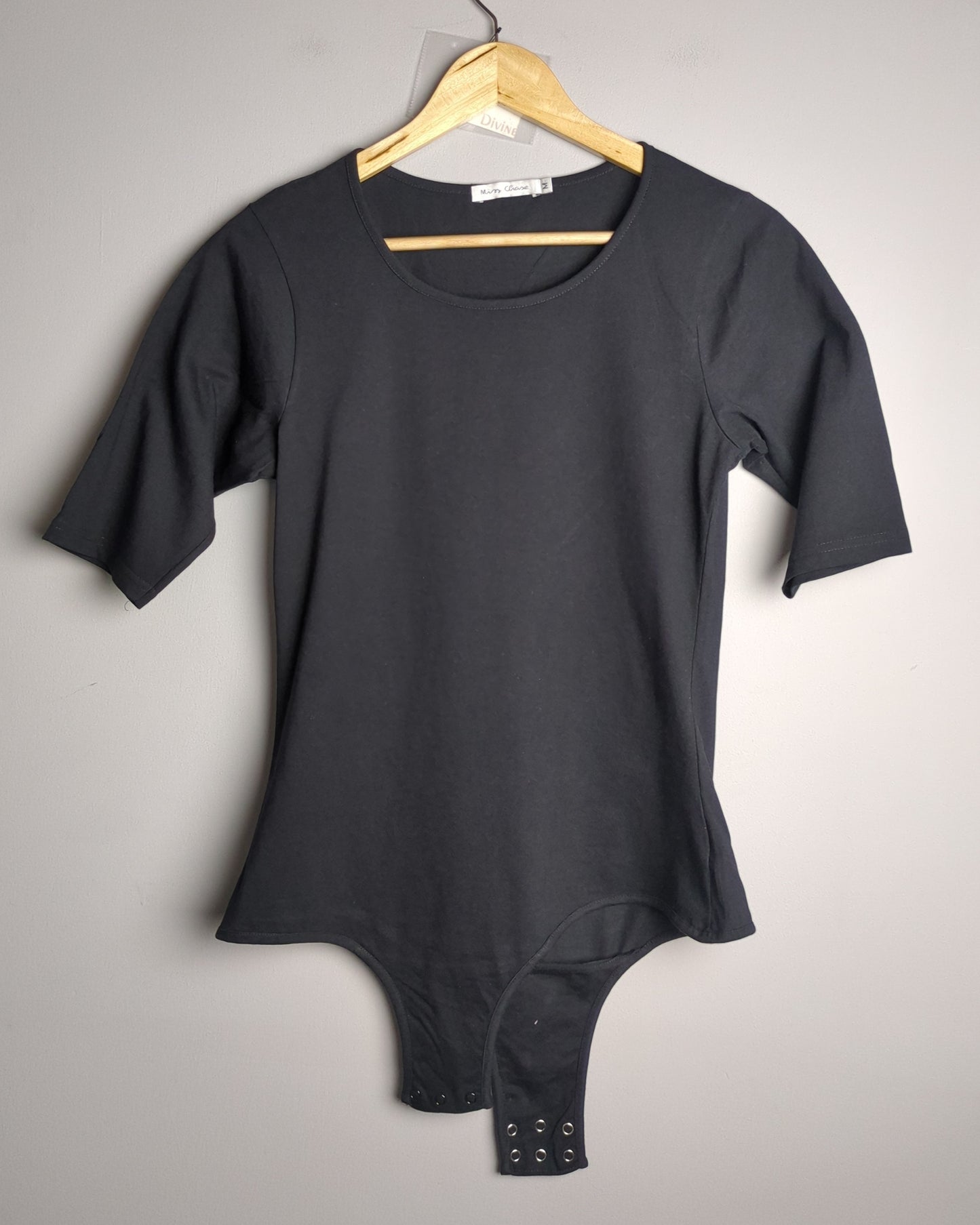 Miss Chase Black Basic Bodysuit