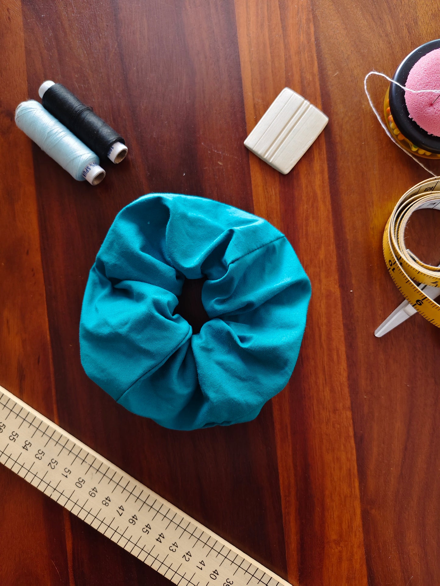 Prelo medium plain blue scrunchie