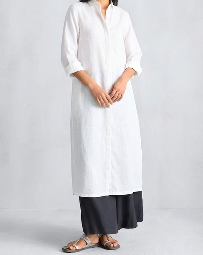 Nicobar White Long Cotton Kurta