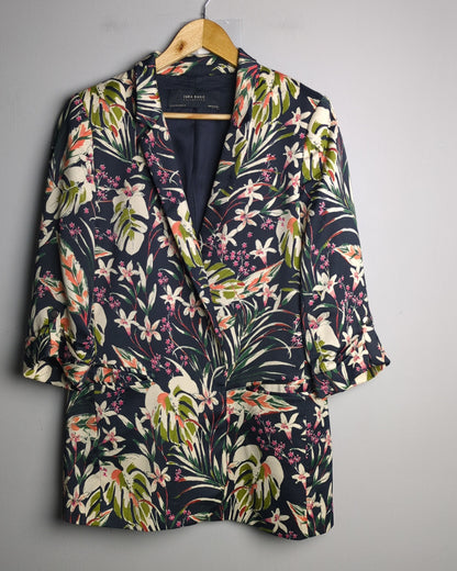 Zara Blue Floral Blazer