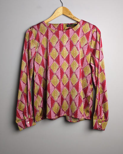 Hanhui Red Graphic Blouse