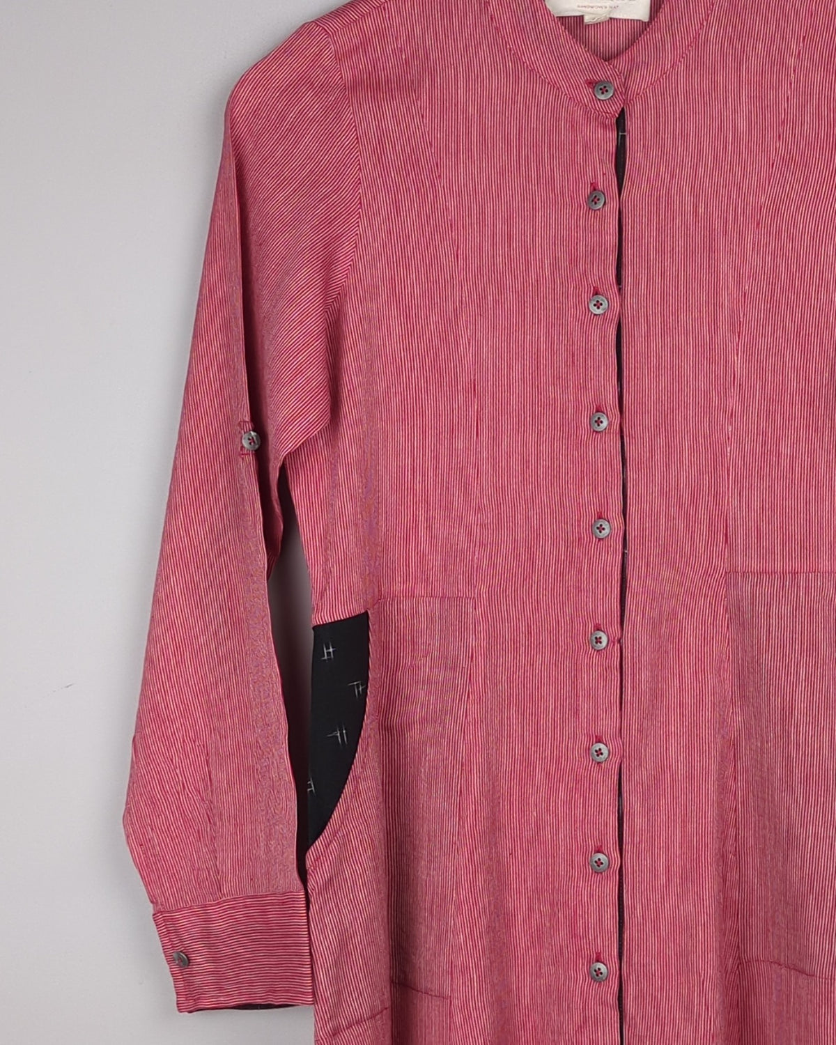 Translate Red Buttoned Kurta