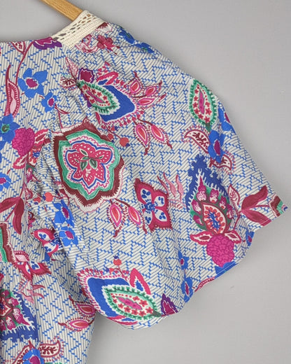 Zara Blue Floral Blouse