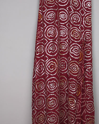 Malini Ramani Wine Sequin Dress