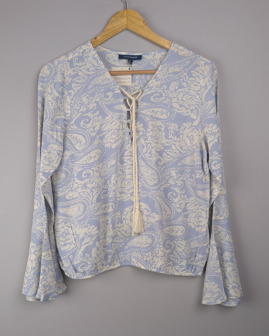 Cotton World Blue Paisley Blouse