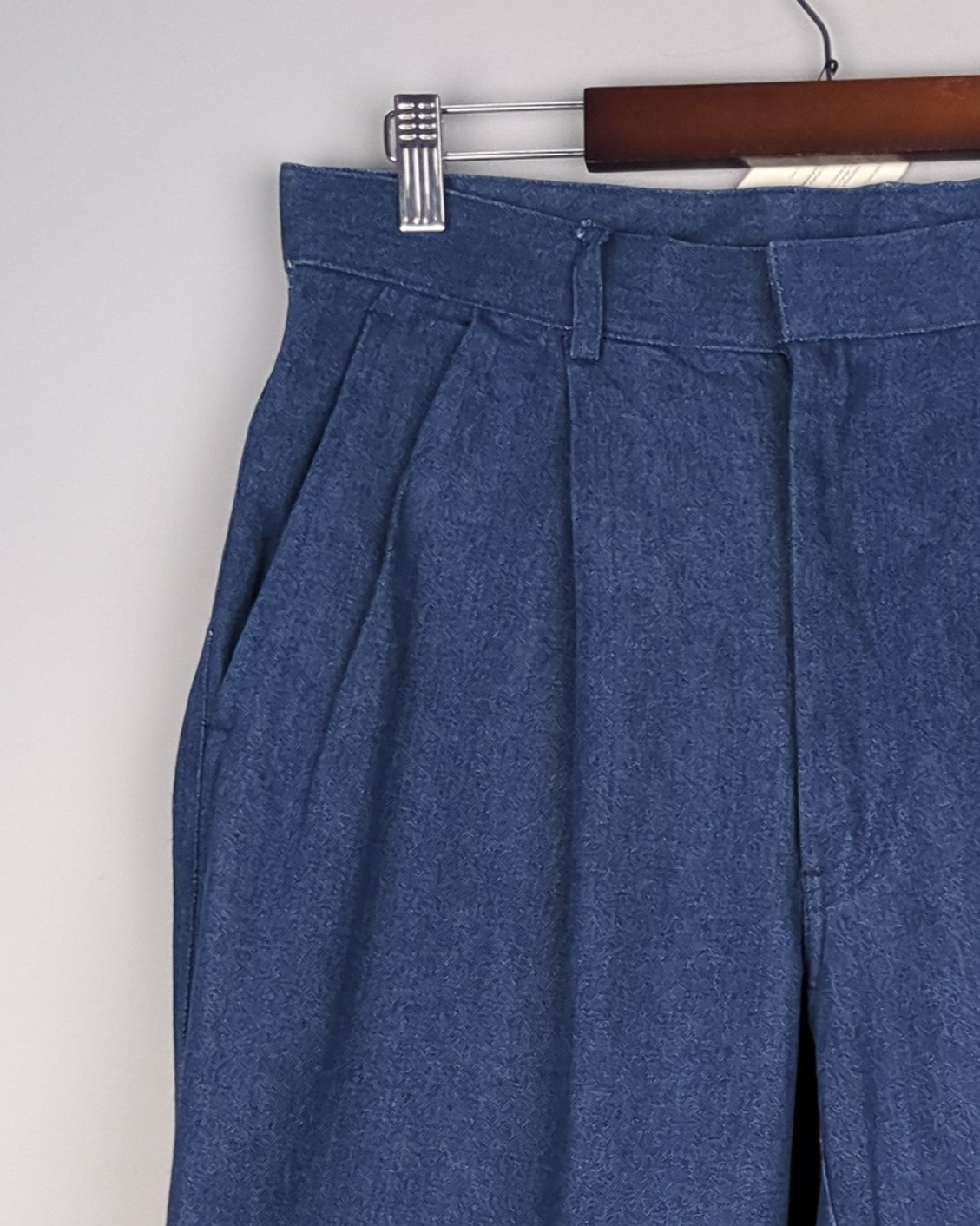 Ziben Blue Pleated Denim Trousers
