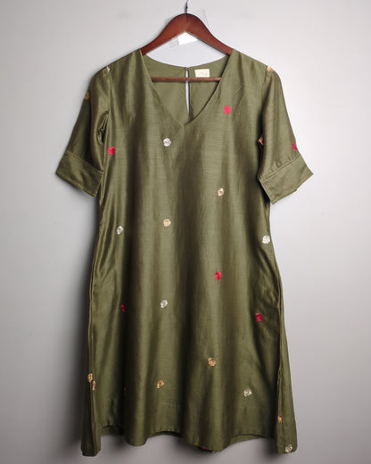 Nicobar Green Embroidered Kurta