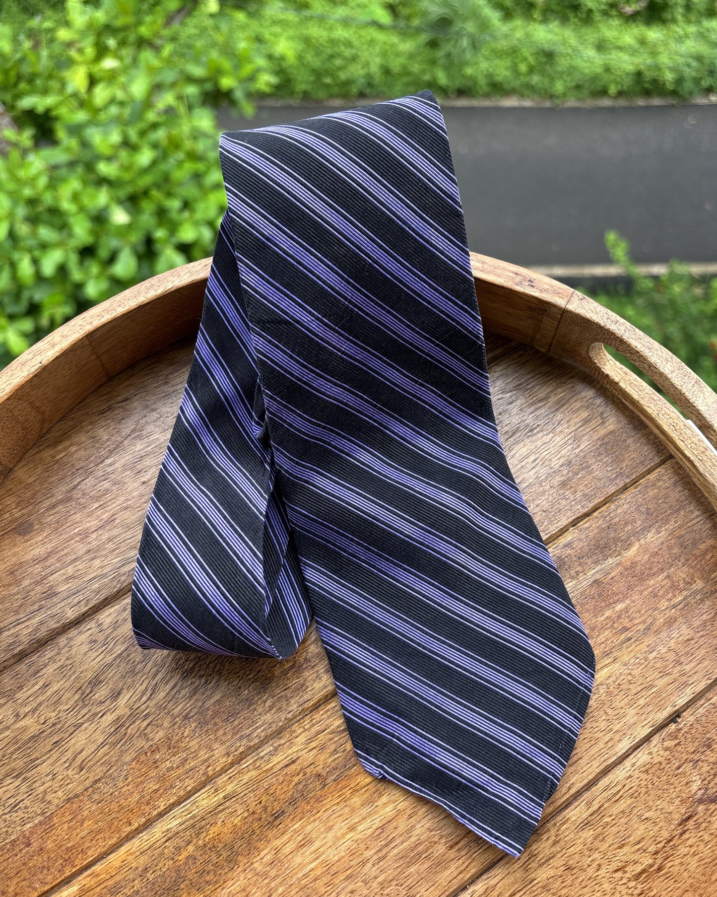 Lauren Purple Striped Silk Necktie