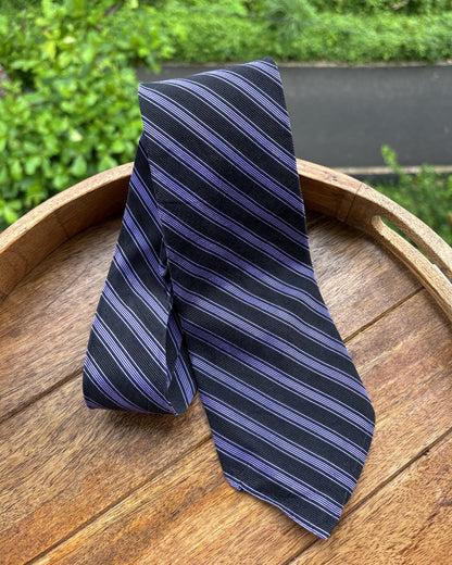 Lauren Purple Striped Silk Necktie