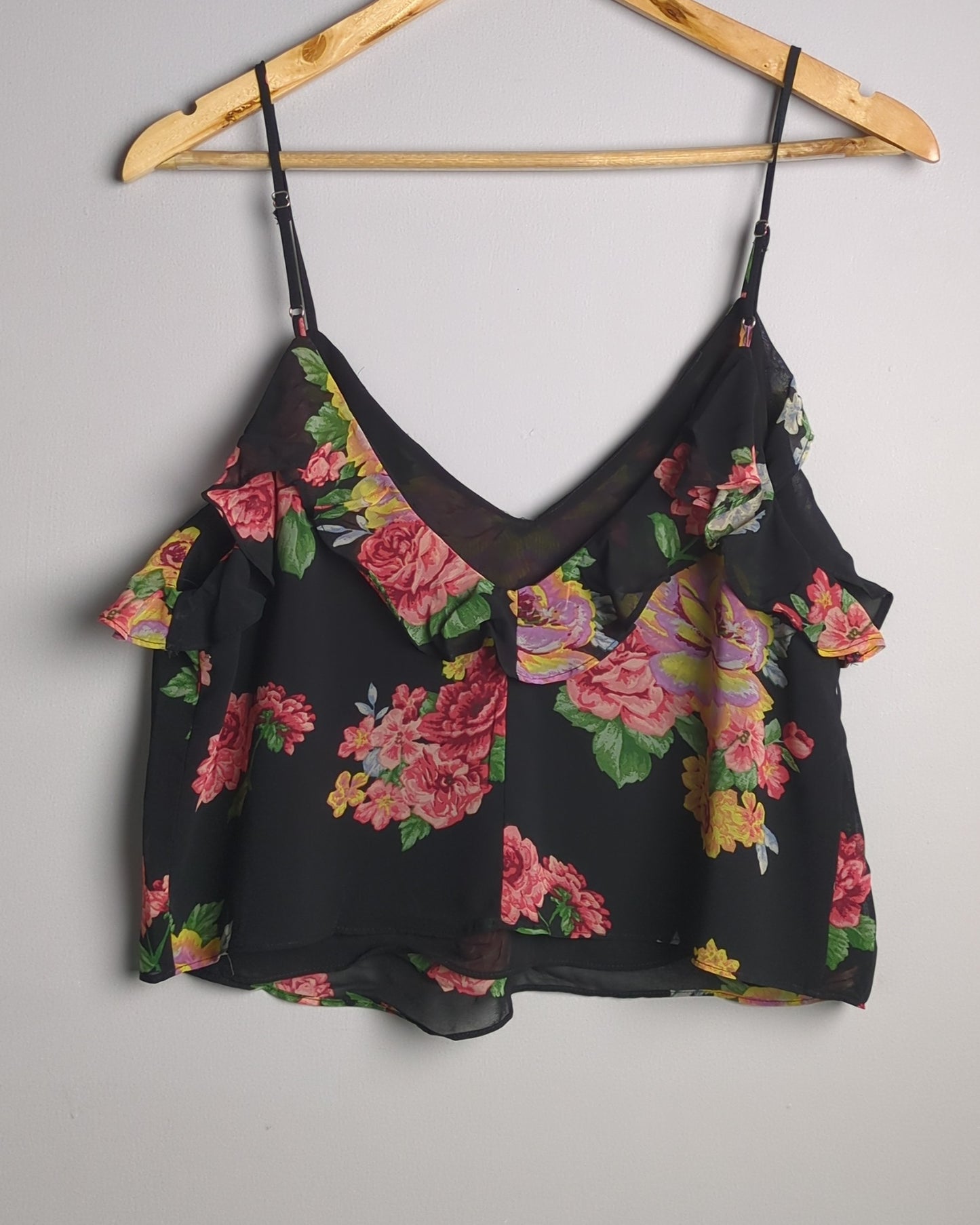 Black Ruffle Camisole