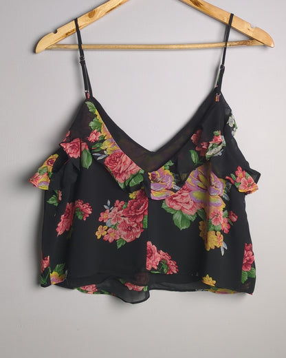 Black Ruffle Camisole