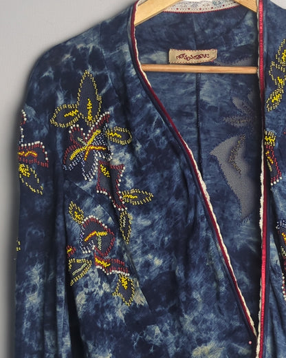 Not So Serious By Pallavi Mohan Blue Embellished Shrug