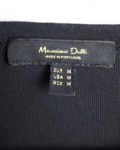 Massimo Dutti Black Crewneck T-Shirt
