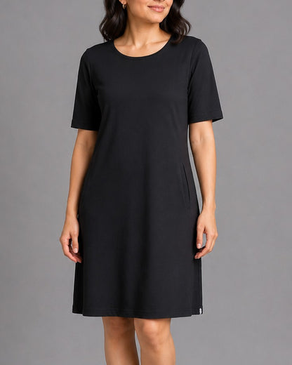 The Souled Store Black T-Shirt Dress