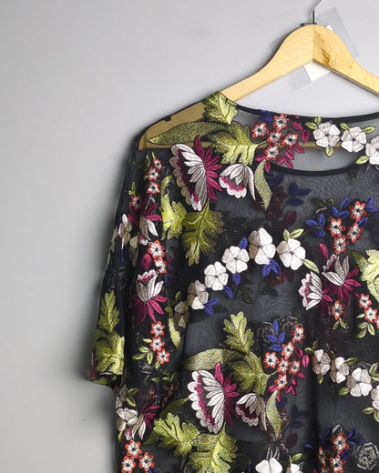 Zara Black Embroidered Tunic