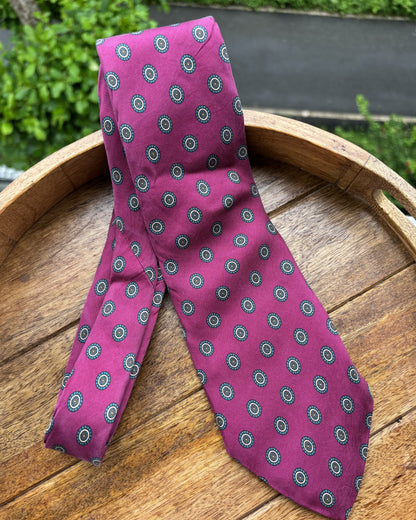 Chaps Ralph Lauren Wine Graphic Silk Necktie