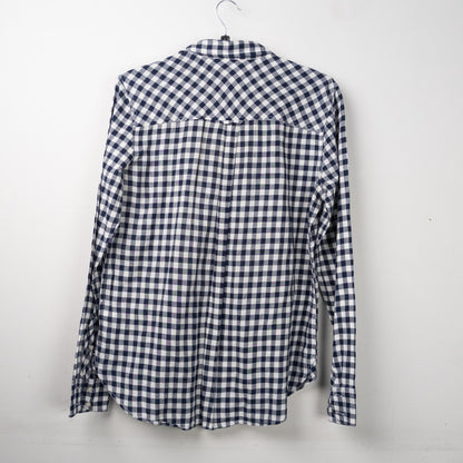 Navy and White Gingham Check Shirt