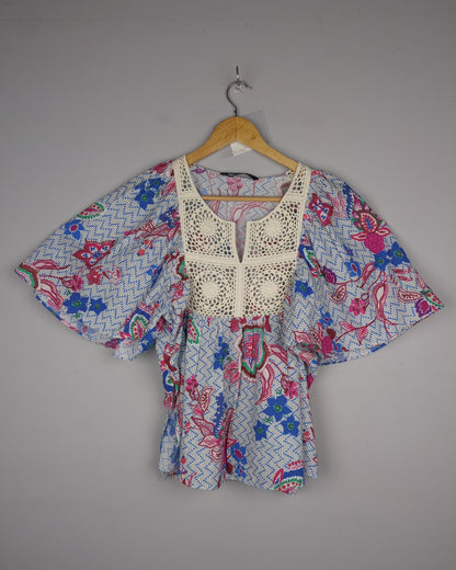Zara Blue Floral Blouse