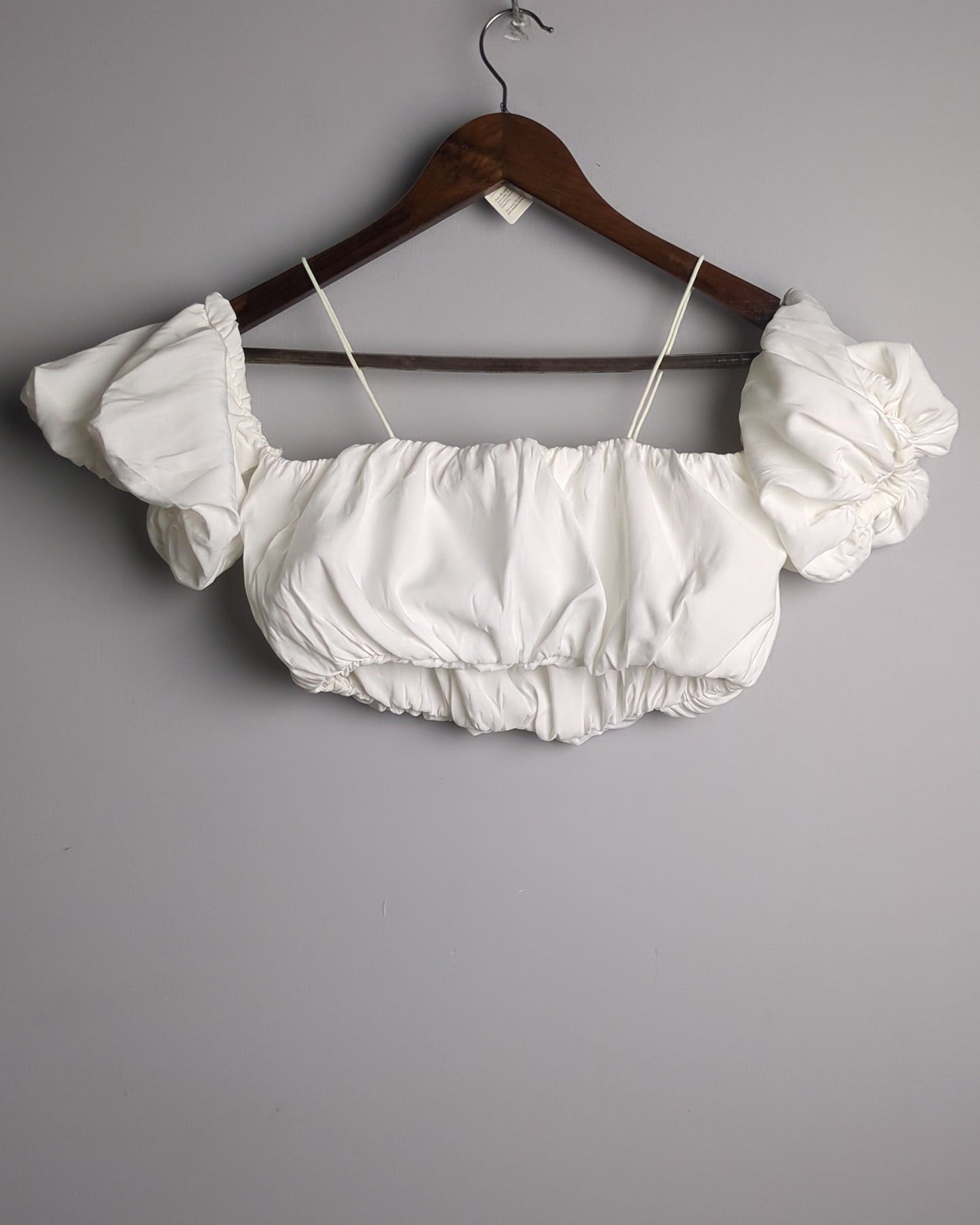 Shein White Puff Crop