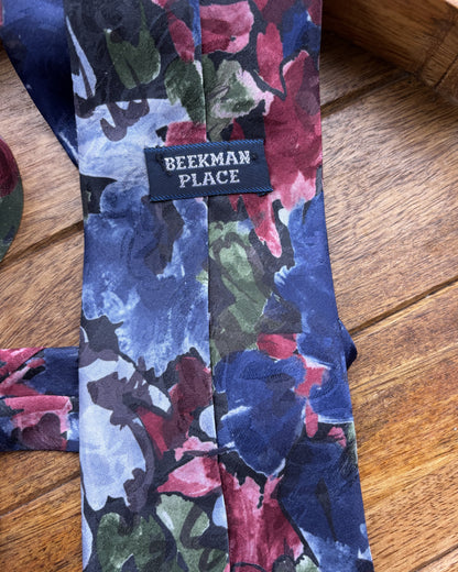 Beekman Place Wine Floral Necktie