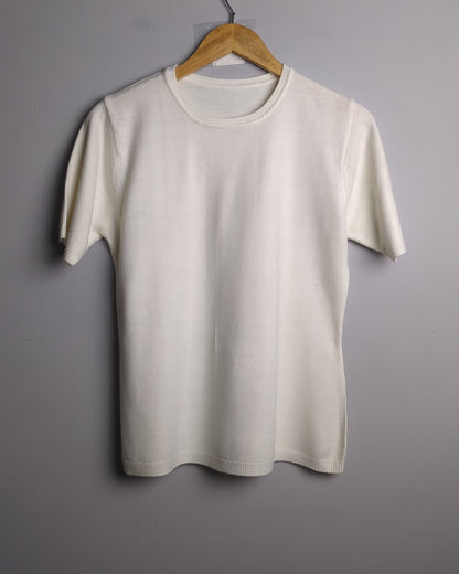 White Knit Tee