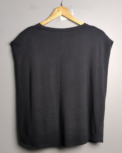 Cotton World Black Sleeveless Top