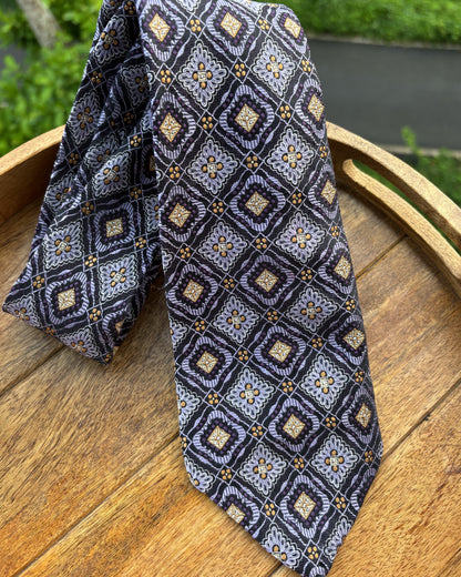 Robert Talbott Purple Geometric Silk Necktie
